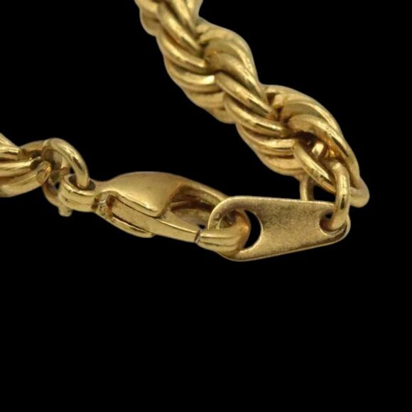 Vintage Gold Tone Twisted Rope Chain Necklace 20" - Picture 4 of 5
